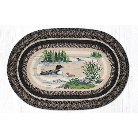 Palacedesigns 5 x 8 ft. Jute Oval Loons Patch PA2858005